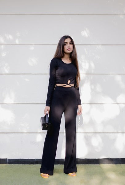 Black lounge wide leg pants