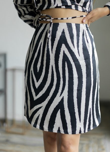 Zebra print mini skirt