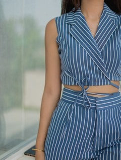 Striped tie-up top
