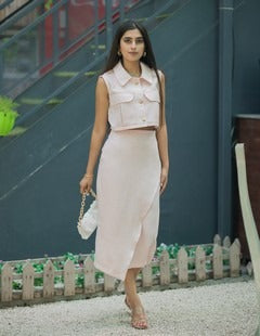 Peach flap skirt
