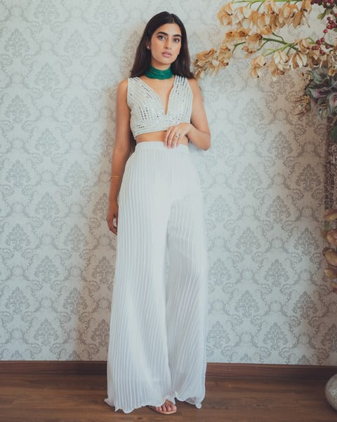 Pleated high waist pants