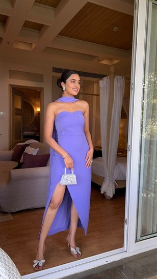 Iris purple dress with stole