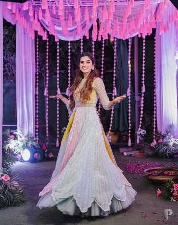 Pastel Anarkali with skirt