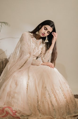 Peach carnation lehenga