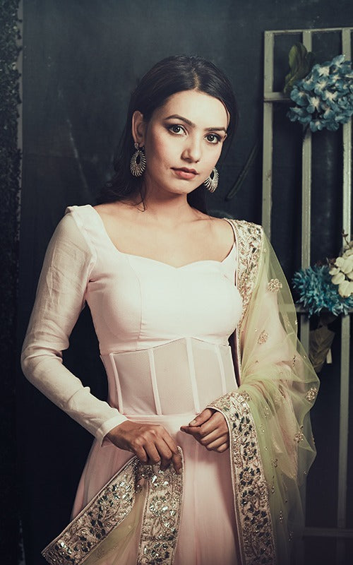 Blush Corset Anarkali